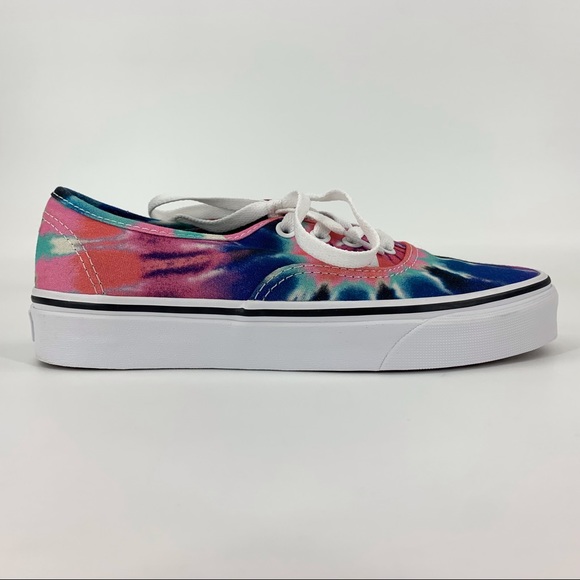 Vans Pink and Blue Tie Dye Authentic Tie-Up Low Profile Sneakers, 5 - Picture 5 of 16